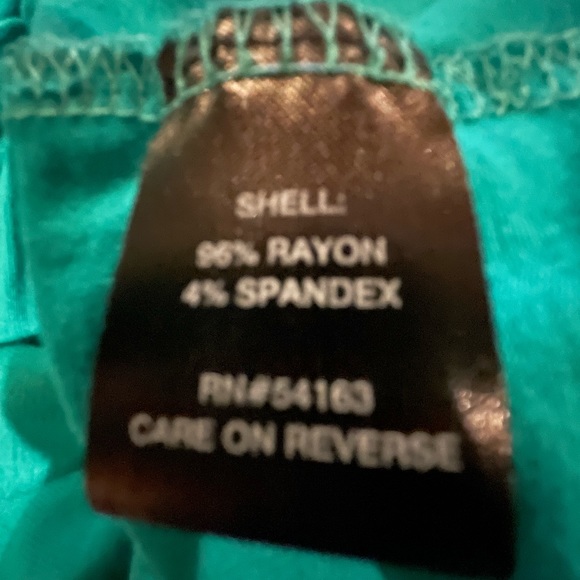 Ellen Tracy Blue Green Gathered Center Dress 8 FREE SHIP - Picture 4 of 5